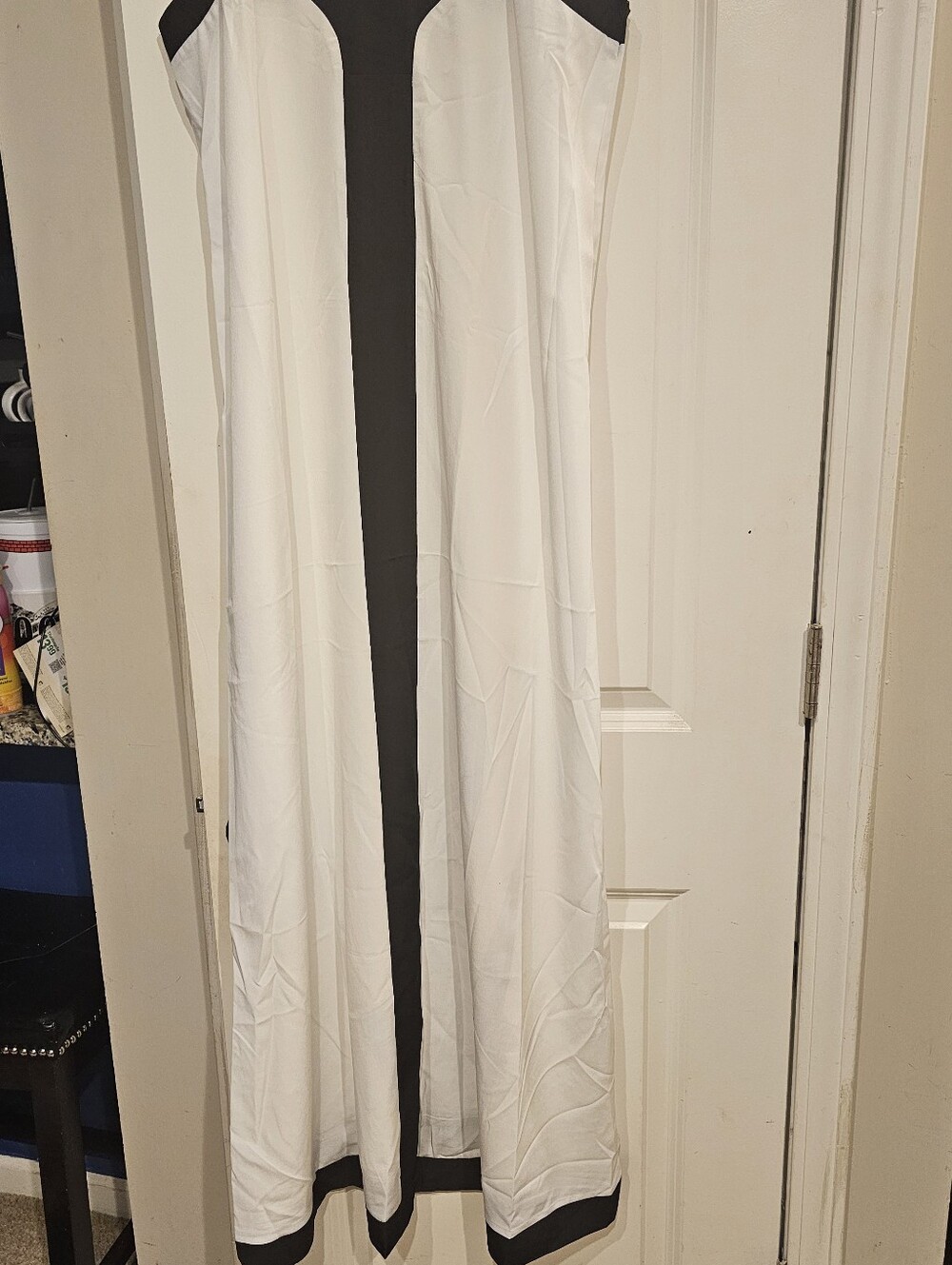 Amazon Essentials White Maxi Dress with Black Trim